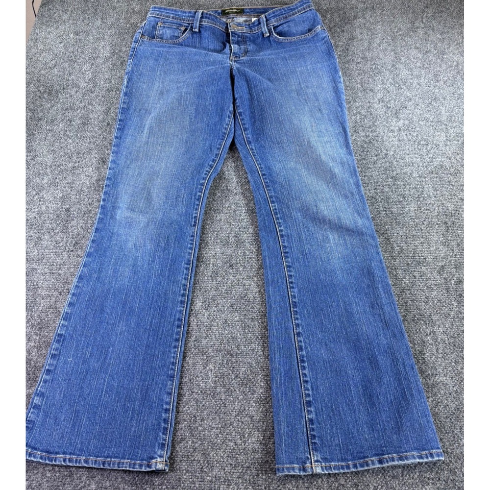 Eddie Bauer Jeans Womens 10R Blue Shaped Bootcut Medium Wash Stretch Denim